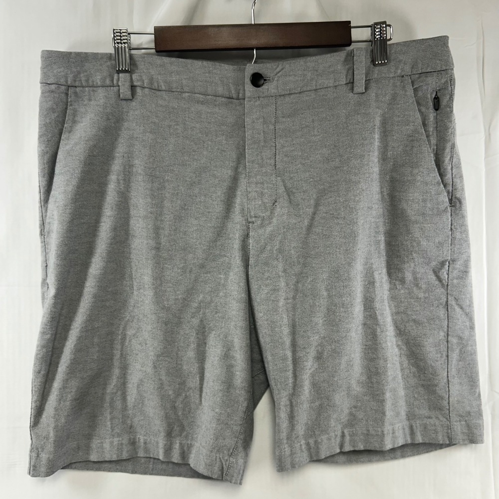 Lululemon Commission Shorts Mens 36 Grey Heathered 9" Inseam Chino Tech